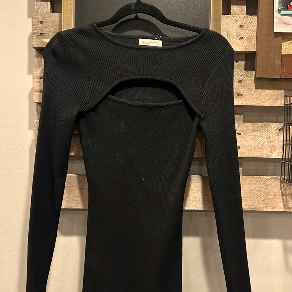 Magnolia Boutique Black Cutout Sweaterdress